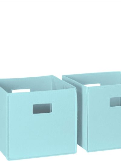 Folding Storage Bins with Handles Aqua Cube Storage Organizer for Closet, Bedroom & Playroom - Closet Organizers and Storage Set of 2