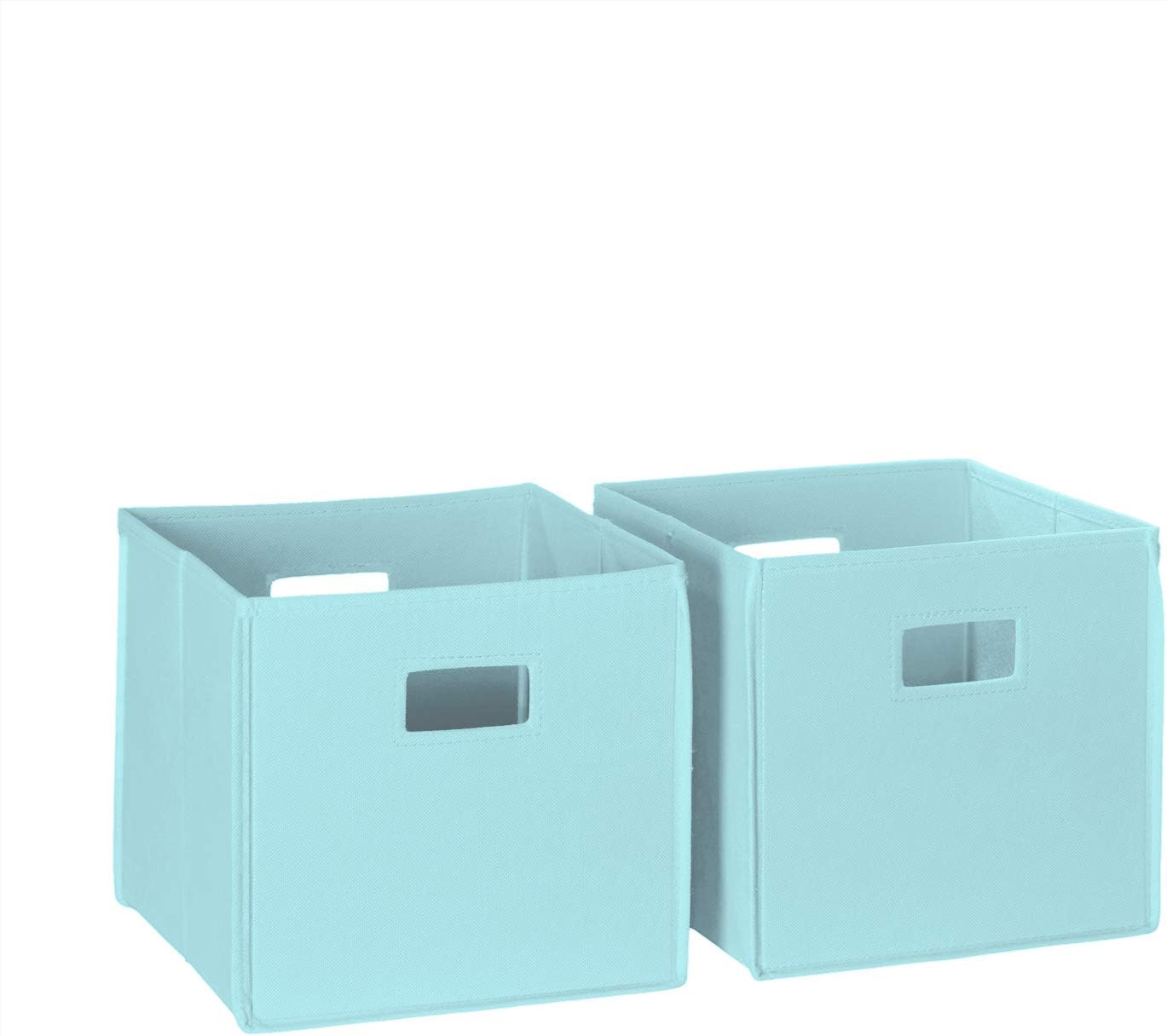 Folding Storage Bins with Handles Aqua Cube Storage Organizer for Closet, Bedroom & Playroom - Closet Organizers and Storage Set of 2