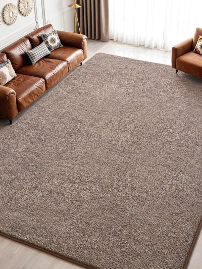 4x6 Area Rugs for Living Room, Soft Modern Memory Foam Bedroom Rug Washable Indoor Rug Low Pile Minimalist Non Slip Carpet for Kids Nursery Dorm Room Home Decor Brown and White