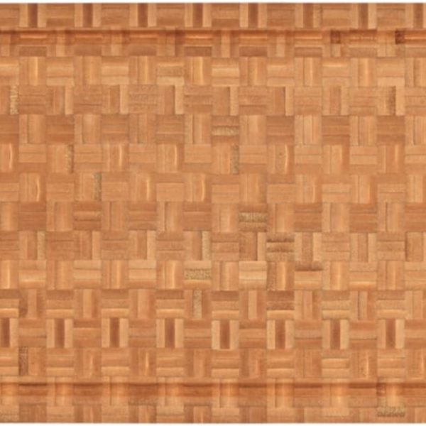 17" Reversible End Grain Bamboo Cutting Board Embedded Handles