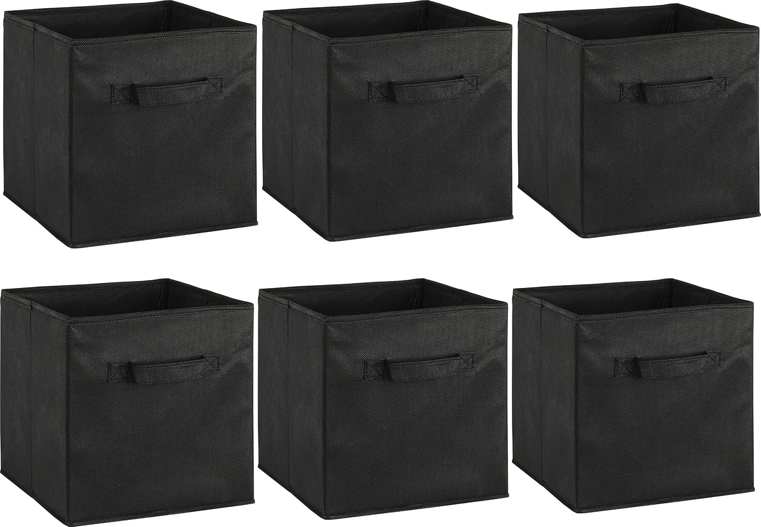 Foldable Cube Storage Bins, 11-Inch Black, 6-Pack Fabric Cubes Organizer for Closet or Shelves - Image 2